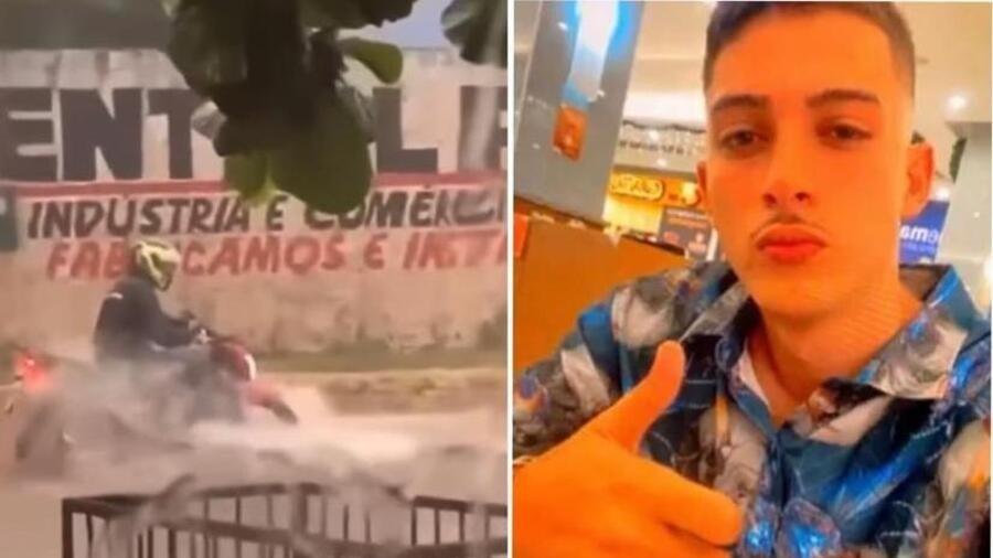 O motociclista Warley de Melo Adorno foi arrastado pela chuva e morreu em Goiânia - Reprodução/Redes Sociais