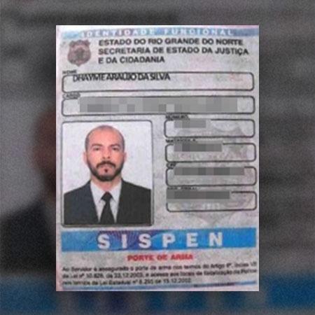 Identidade funcional do então agente penitenciário Dhayme Araujo da Silva