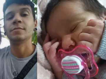 Pai sobe no telhado com filha de 8 dias na mochila: 'Minha vida nas mãos'