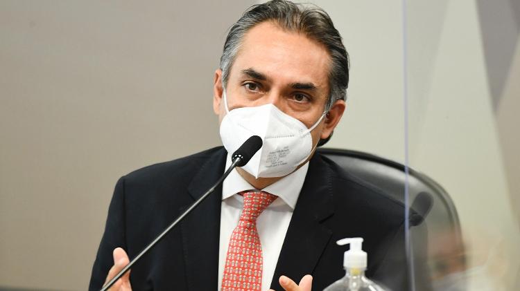 13.mai.2021 - O gerente-geral da Pfizer na América Latina, Carlos Murillo, em depoimento à CPI da Covid - Jefferson Rudy/Agência Senado - Jefferson Rudy/Agência Senado