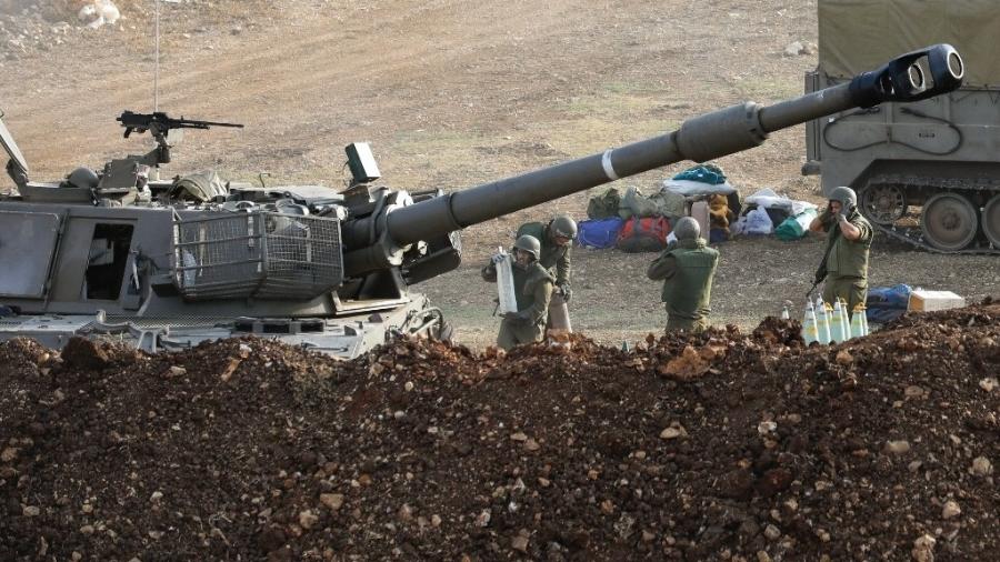 Forças isralenses dispararam tiros de artilharia na fronteira com o Líbano