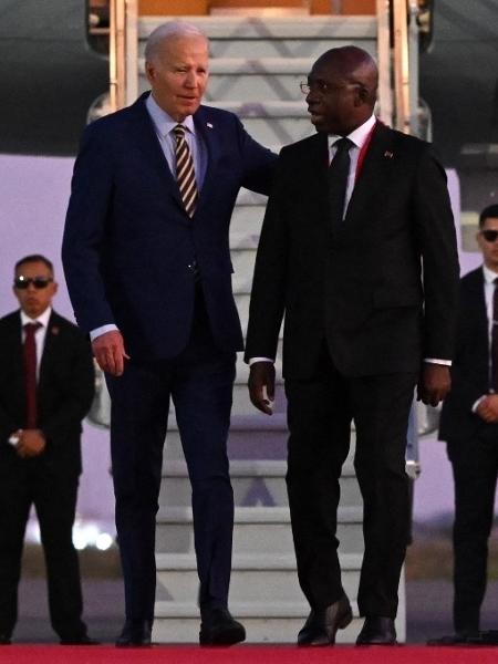 2.dez.2024 - Biden chega a Angola - ANDREW CABALLERO-REYNOLDS / AFP