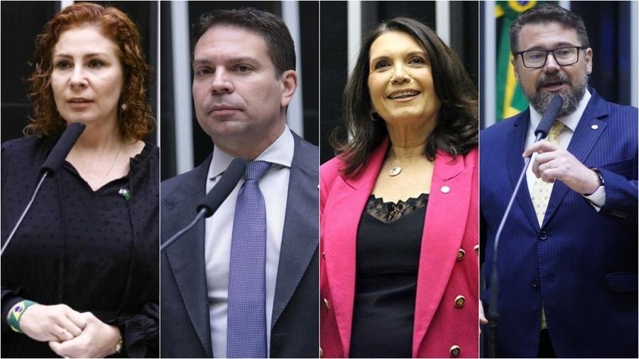 Da esquerda para a direita: Carla Zambelli (PL-SP), Alexandre Ramagem (PL-RJ), Bia Kicis (PL-DF) e Marcos Pollon (PL-MS) Da esquerda para a direita: Carla Zambelli (PL-SP), Alexandre Ramagem (PL-RJ), Bia Kicis (PL-DF) e Marcos Pollon (PL-MS)