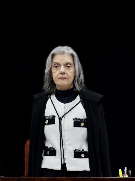 A ministra Cármen Lúcia durante julgamento da ação da trama golpista no STF A ministra Cármen Lúcia durante julgamento da ação da trama golpista no STF