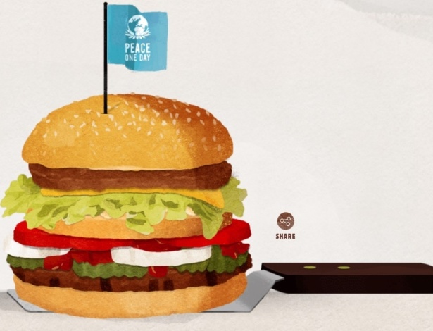 Ilustração em site criado pelo Burger King com a proposta para o McDonald"s  - Reprodução/ http://mcwhopper.com