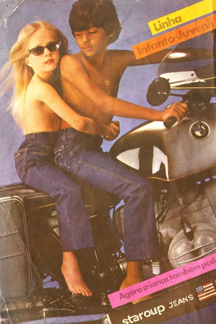Anúncio antigo da Staroup, marca de jeans que foi sucesso nos anos 1980 - Reprodução