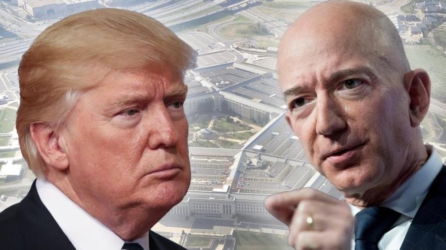 Várias vezes, Trump já deixou evidente sua hostilidade em relação ao dono da Amazon, Jeff Bezos - Getty Images/Reuters