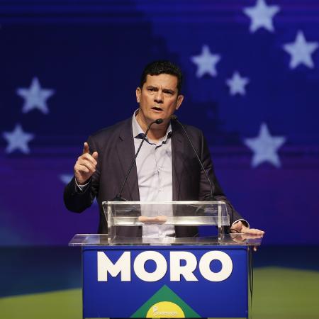 Sergio Moro discursa ao oficializar sua filiação ao Podemos em cerimônia em Brasília - Dida Sampaio/Estadão Conteúdo