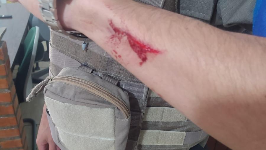 Policial é ferido a faca por eleitor no Rio Grande do Sul - Divulgação/Brigada Militar do RS