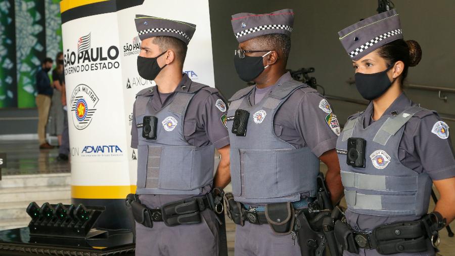 Câmeras nas fardas têm sido motivo de debate entre policiais e foi criticada por Eduardo Bolsonaro  - Divulgação/Governo de São Paulo
