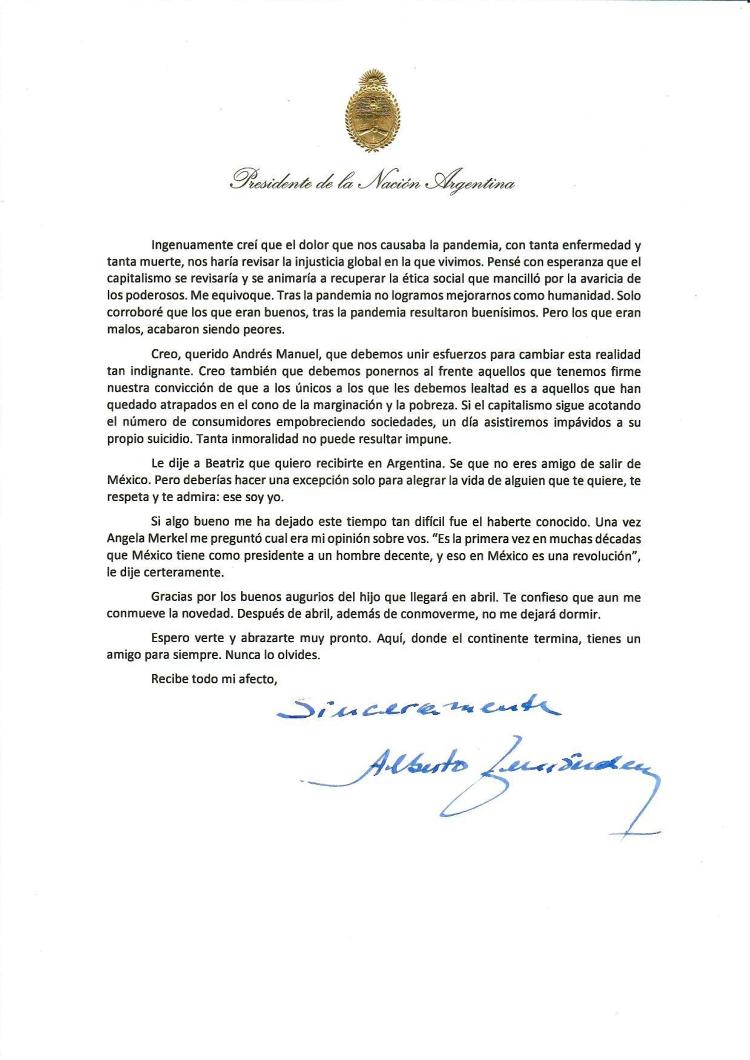 En carta al presidente mexicano, Fernández defiende apoyo a Lula y propone fortalecer el frente contra la desigualdad en Brasil - Divulgación - Divulgación