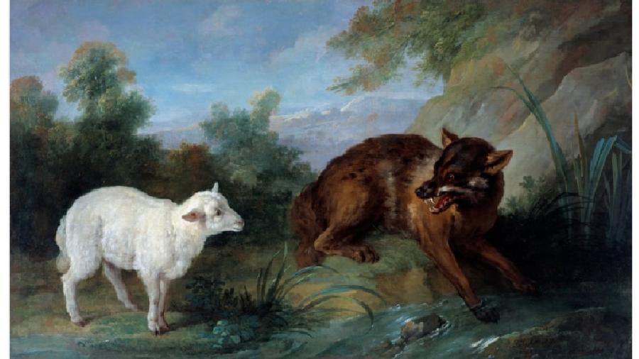 O lobo e o cordeiro - Jean Baptiste Oudry/reprodução