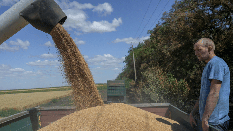 Cerca de 20 milhões de toneladas de grãos produzidos pela Ucrânia e destinados à exportação estão retidos no país após bloqueio russo - GETTY IMAGES