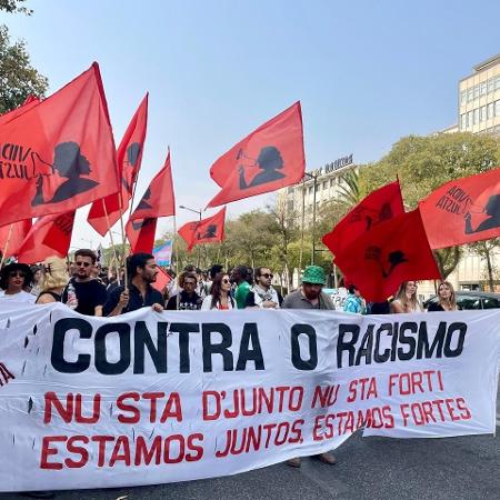 21.agosto.2024 - Marcha realizada em Lisboa (Portugal) nas comemorações do centenário de nascimento de Amílcar Cabral. 