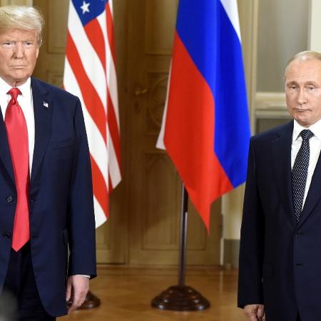 16.jul.2018 - Trump e Putin em Helsinque, Finlândia