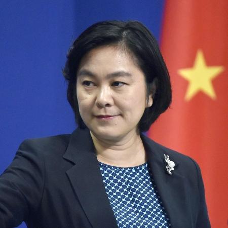 22.mai.2017 - Hua Chunying, porta-voz da diplomacia de Pequim - Kyodo News/Handout