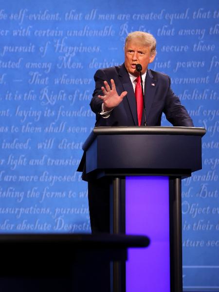 O republicano Donald Trump enfrenta o rival democrata, Joe Biden, na eleição presidencial dos EUA - Justin Sillivan /Getty Images /AFP