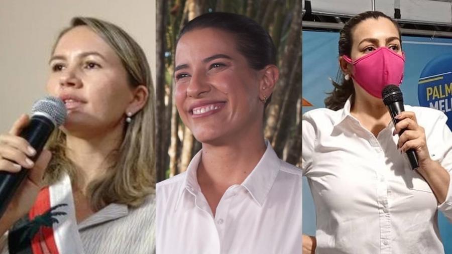A partir da esq., Josa (Republicanos), eleita em São João do Soter (MA), Raquel Lyra (PSDB), em Caruaru, e Cinthia Ribeiro (PSDB), em Palmas - Arte/UOL