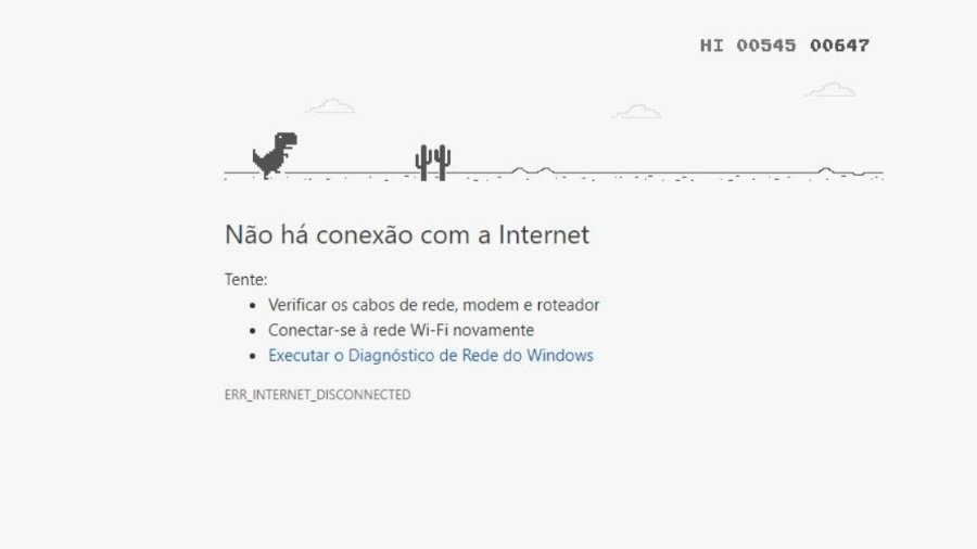 Tem um joguinho escondido no dinossauro offline do Chrome, sabia? • B9