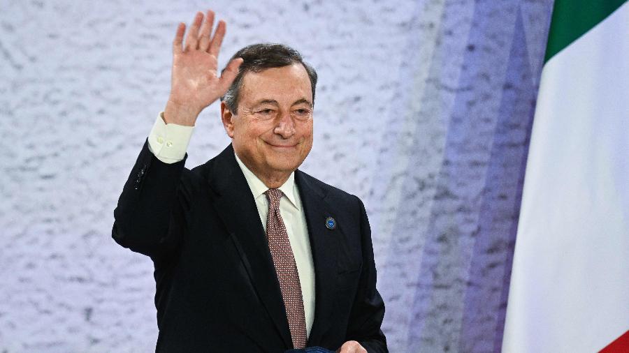 Atual primeiro-ministro, Mario Draghi é apontado como candidato e até favorito na eleição presidencial italiana - Andreas Solaro/AFP - 31.out.2021