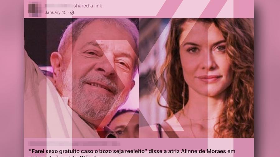 8.abr.2022 - Atriz não prometeu sexo em caso de reeleição de Bolsonaro, como diz blog - Projeto Comprova