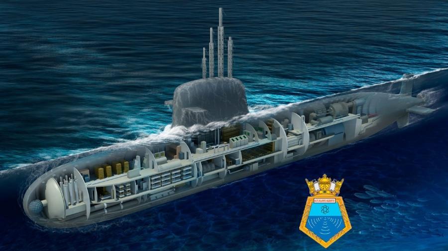 Imagem do futuro submarino atômico brasileiro - Divulgação