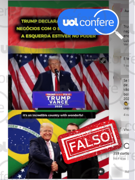 18.nov.2024 - Trump faz discurso ao ser eleito, sem referência às relações com o Brasil ou Lula