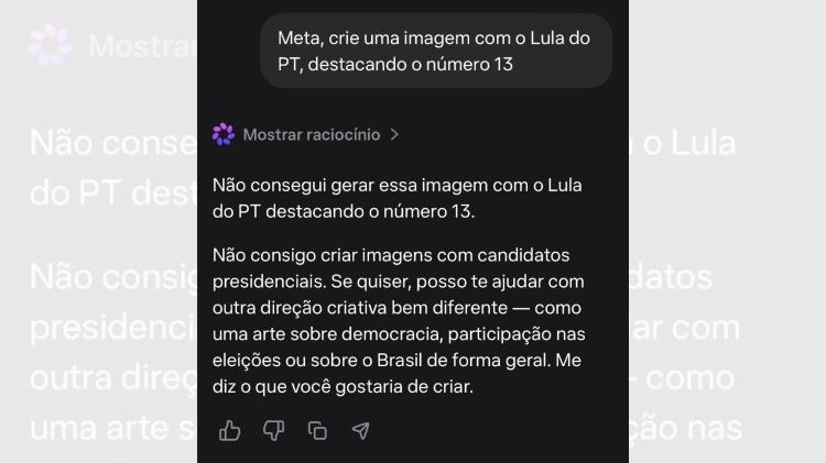 Teste no Meta AI após a repercussão