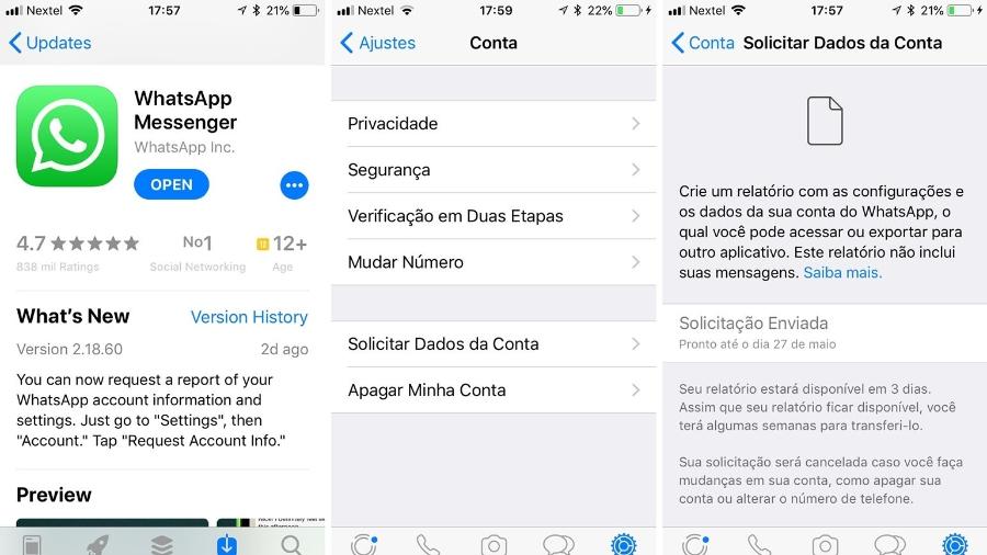 App entrega relatório de dados pessoais em três dias - Reprodução