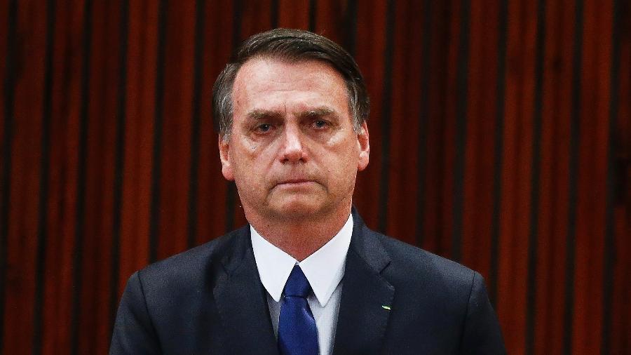 Jair Bolsonaro se emociona ao durante a diplomação no TSE (Tribunal Superior Eleitoral) - Dida Sampaio/Estadão Conteúdo