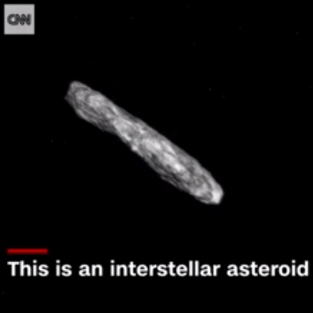 Asteroide interestelar foi observado por astrônomos - Reprodução/CNN