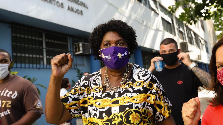 Concorrendo à Prefeitura do Rio, Benedita da Silva (PT) é a candidata autodeclarada preta que mais recebeu recursos do Fundo Eleitoral - ANDRE MELO ANDRADE/IMMAGINI/ESTADÃO CONTEÚDO