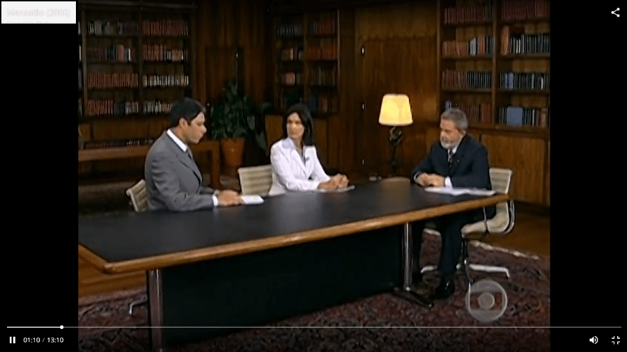 William Bonner e Fátima Bernardes entrevistam Lula no Palácio da Alvorada para o Jornal Nacional - Reprodução de vídeo