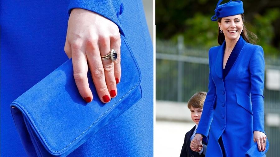 Detalhe das unhas vermelhas de Kate Middleton - Getty Images