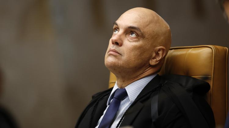 O ministro Alexandre de Moraes, durante sessão plenária do STF