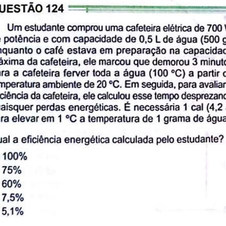 Questão do Enem com erro