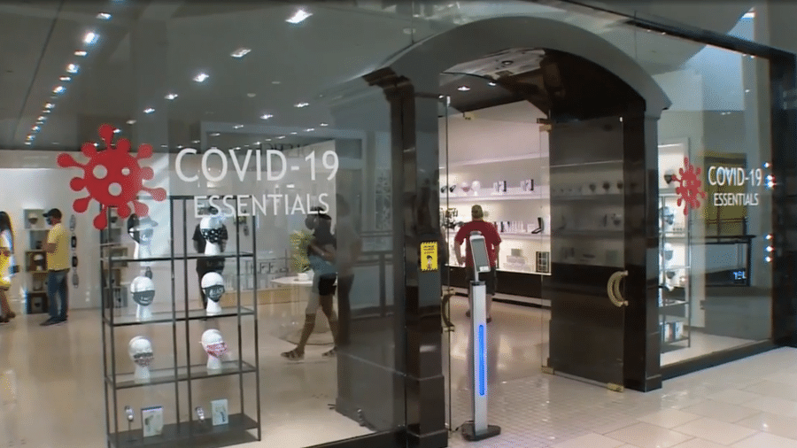 Entrada da loja Covid-19 Essentials, em Miami - Reprodução/WSVN TV
