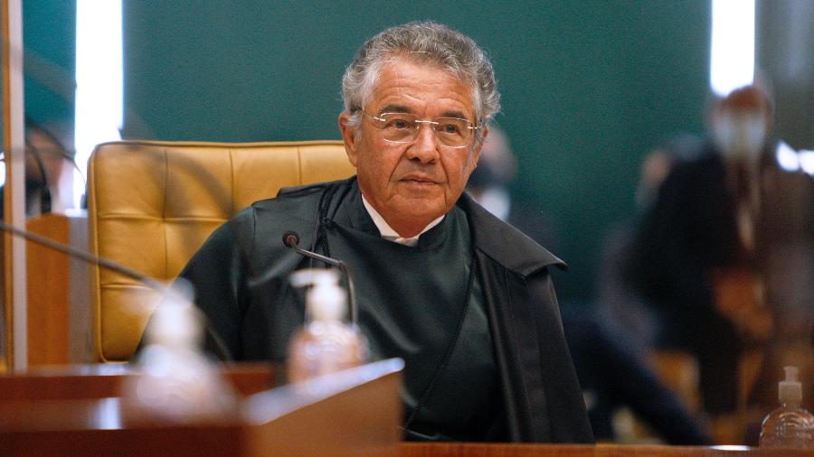 O ministro Marco Aurélio durante homenagem a Luiz Fux, empossado na presidência do STF (Supremo Tribunal Federal)  - Fellipe Sampaio /SCO/STF