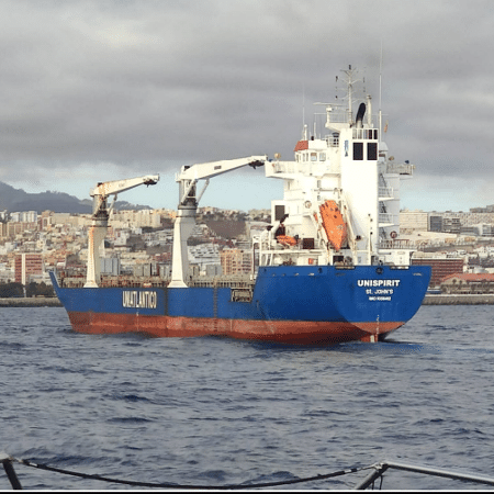 Droga estava no cargueiro Unispirit, de bandeira de Antígua e Barbuda e tripulação russa - Polícia Nacional da Espanha/Divulgação