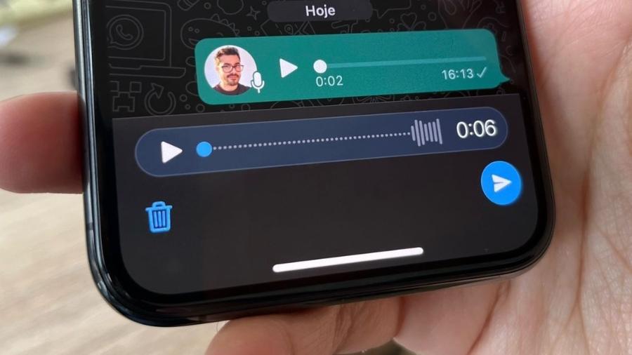 Agora dá para ouvir a mensagem de áudio antes de enviar no WhatsApp - Lucas Carvalho/Tilt