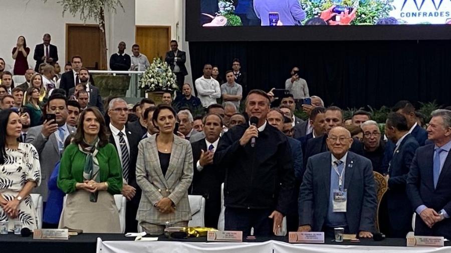 Bolsonaro e Michelle durante culto evangélico da AD Belém em São Paulo - Felipe Pereira/UOL