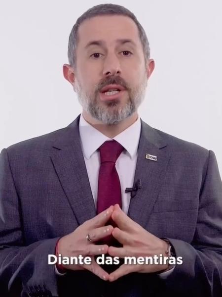 O ministro da CGU, Vinícius de Carvalho, em vídeo publicado nas redes sociais