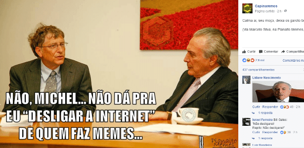 A página Capinaremos continua usando imagens após notificação do governo - Reprodução/Facebook