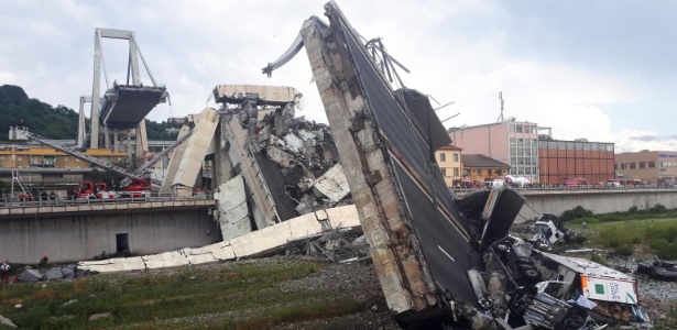Estrutura desabou em Gênova, na Itália, na última quarta-feira (15) - Luca Zennaro/Efe