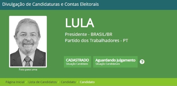 Pedido do registro de candidatura de Lula no TSE