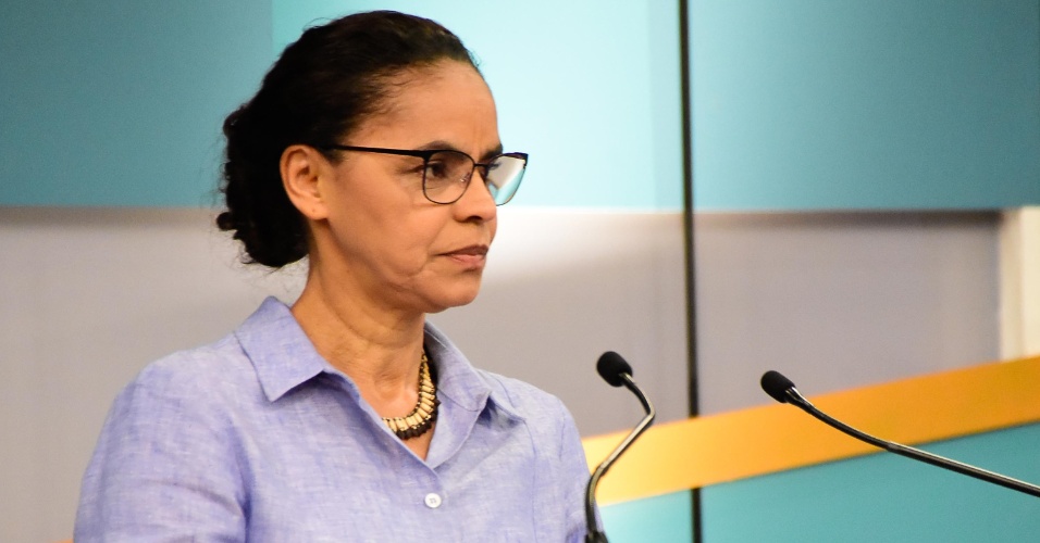 9.set.2018 - Marina Silva (Rede) durante debate entre candidatos à presidência da República, promovido pela TV GAZETA, na Avenida Paulista, em São Paulo (SP