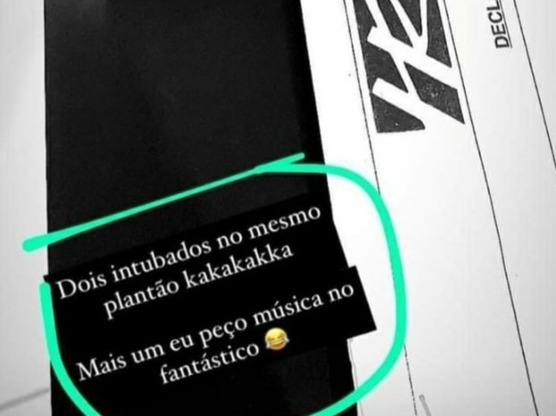 Médica intuba dois pacientes e faz piada em rede: 'Mais um eu peço música'