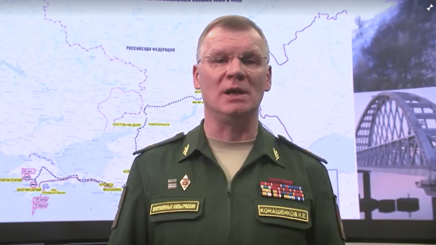 Porta-voz do Ministério da Defesa russo, Igor Konashenko - Reprodução/Eyepress