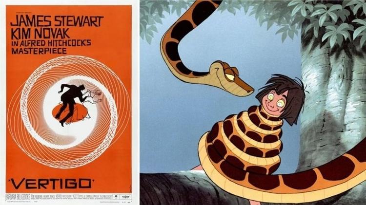 Espiral aparece no filme de Hitchcock "Um Corpo que Cai" e também na cena do desenho "Mogli -- O Menino Lobo" que mostra a serpente Kaa hipnotizando o personagem-título - Getty Images - Getty Images