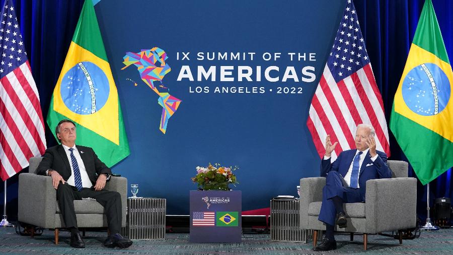 Encontro bilateral entre o presidente do Brasil, Jair Bolsonaro e o presidente dos EUA, Joe Biden, durante a Cúpula das Américas  - KEVIN LAMARQUE/REUTERS